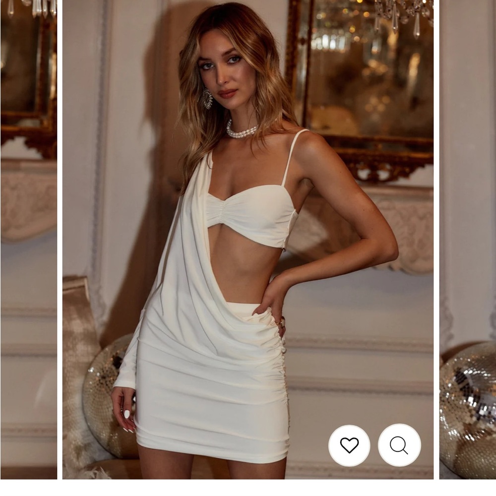 12th Tribe Kiera White Cutout Mini Dress